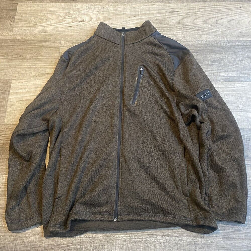 Greg Norman Jacket Mens XL Brown Black Full-Zip Greg Norman For Tasso Elba